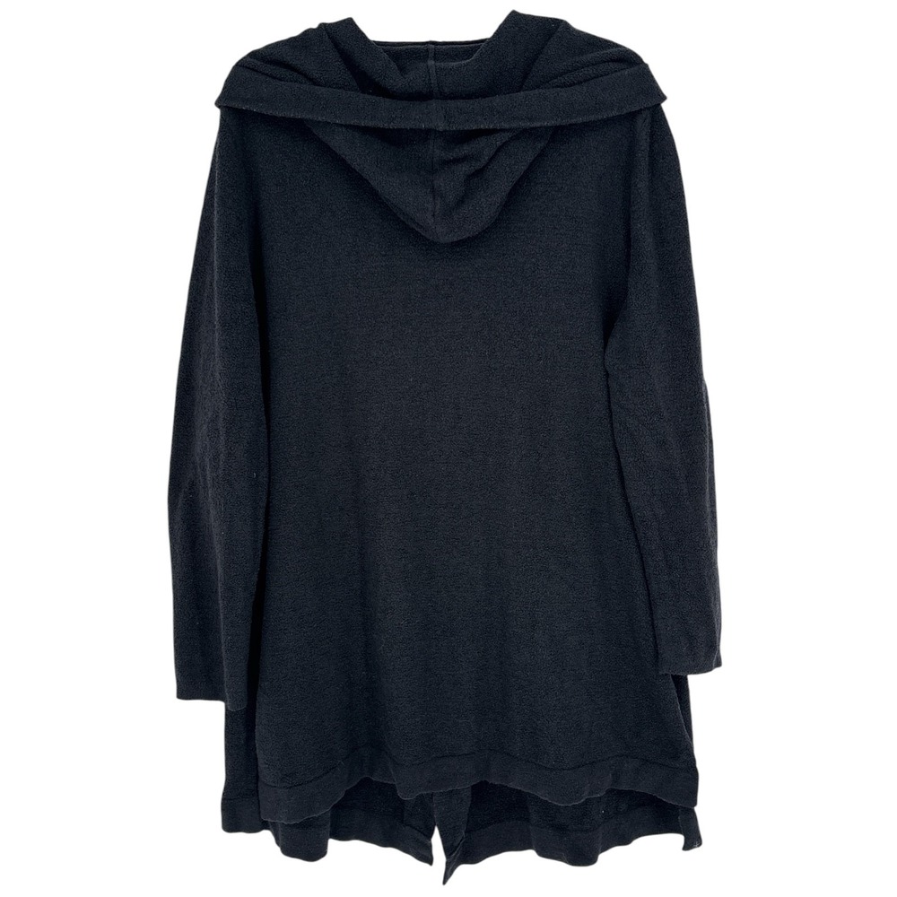 Barefoot Dreams CozyChic Hooded Cardigan Black Open Front Womens Size 2X - Picture 3 of 3